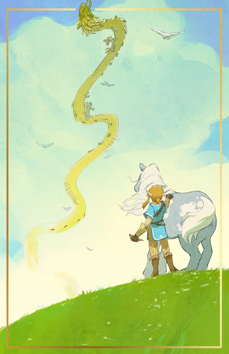 Link and Farosh (Breath of the Wild)